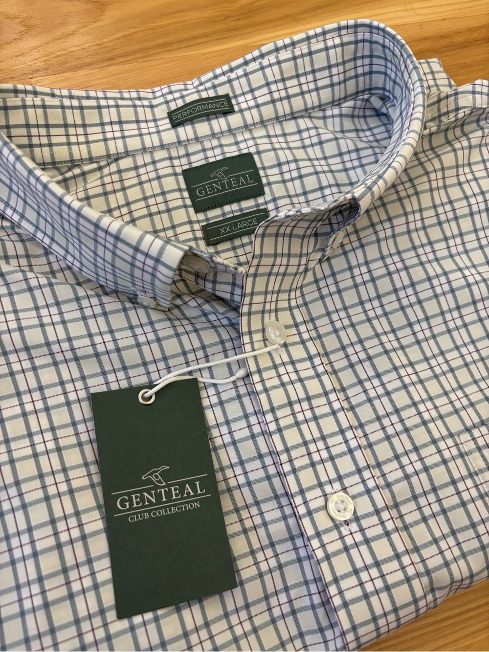 GENTEAL Performance Long Sleeve Dress Shirt Size Country Blue